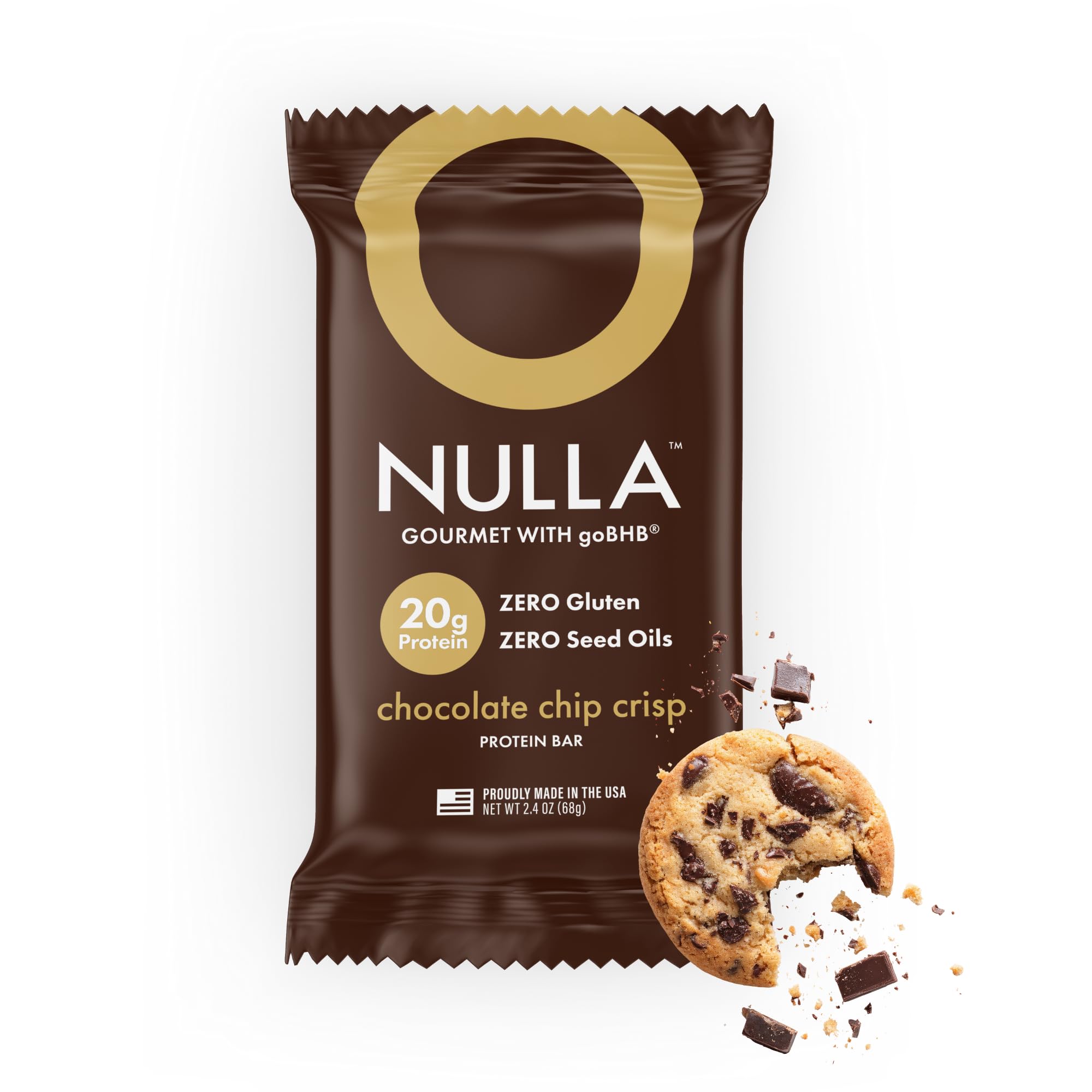 CleanForm Nutrition envase frontal de Nulla Gourmet Protein Bar muestra diseño y beneficios