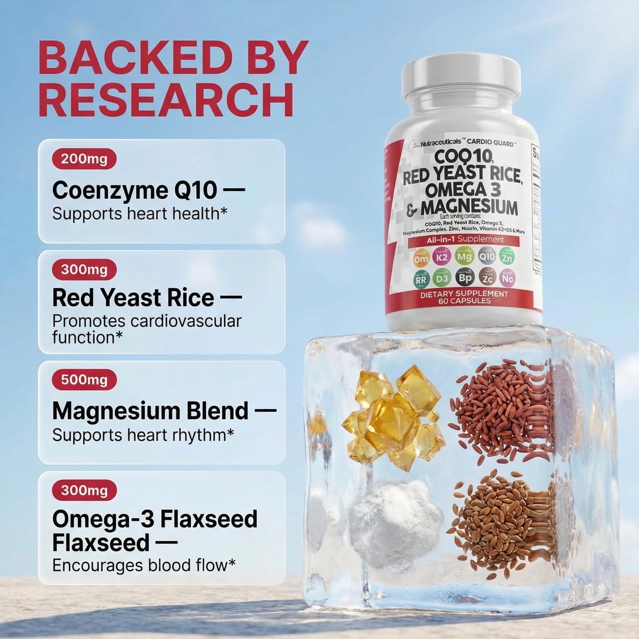 Clean Nutraceuticals etiqueta con lista de ingredientes y concentraciones claras