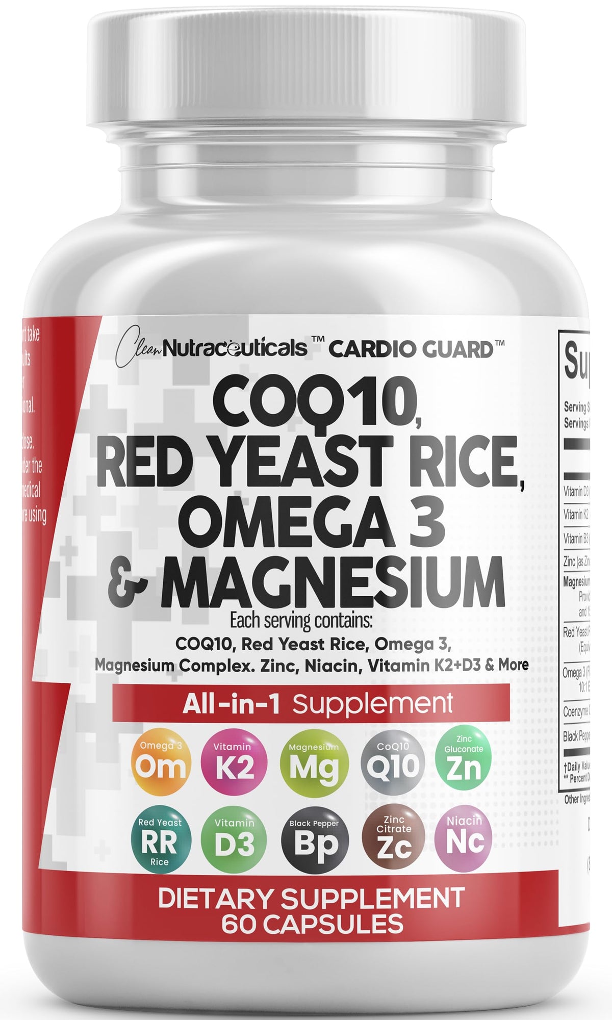 Clean Nutraceuticals frasco frontal mostrando el nombre y beneficio simplificado
