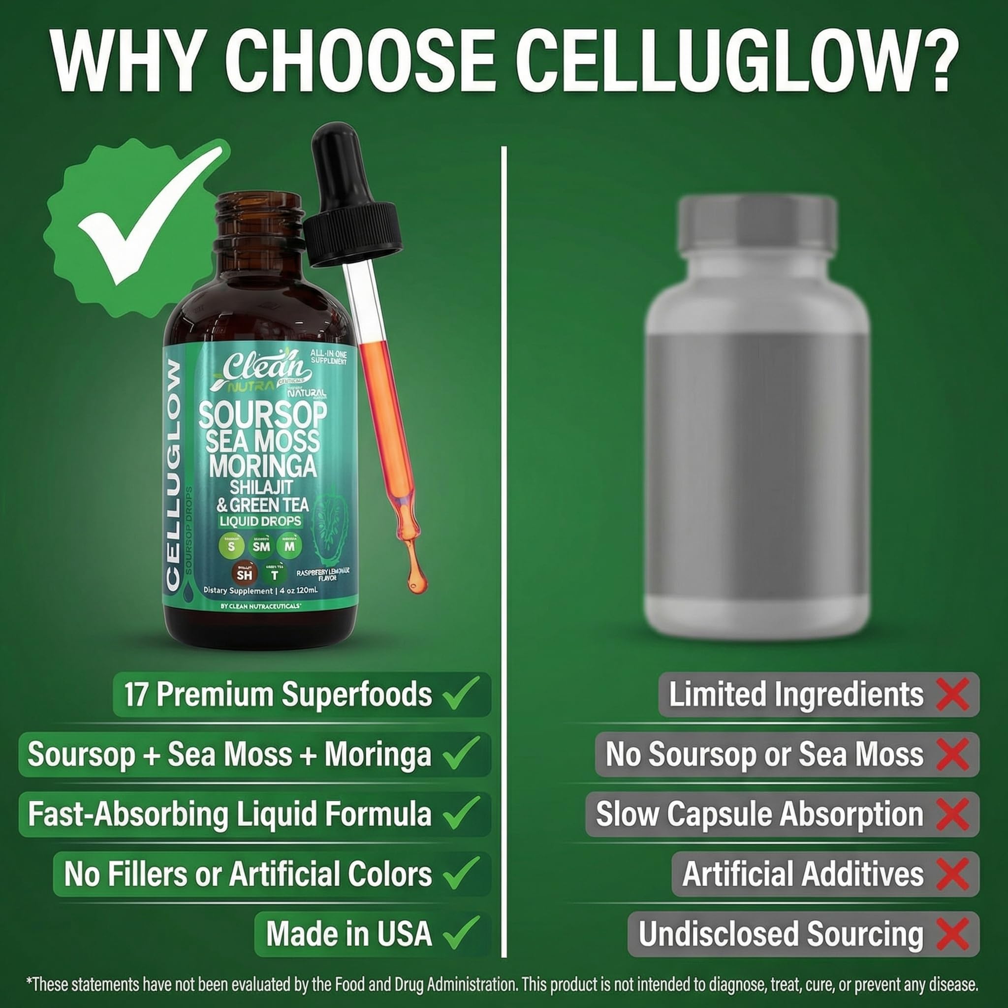 Clean Nutraceuticals CelluGlow servido en batido saludable listo para beber