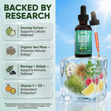 Clean Nutraceuticals gota de CelluGlow textura líquida y aspecto concentrado