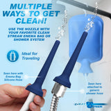 Cleanstream comparado con mano para mostrar escala y capacidad de 250 ml