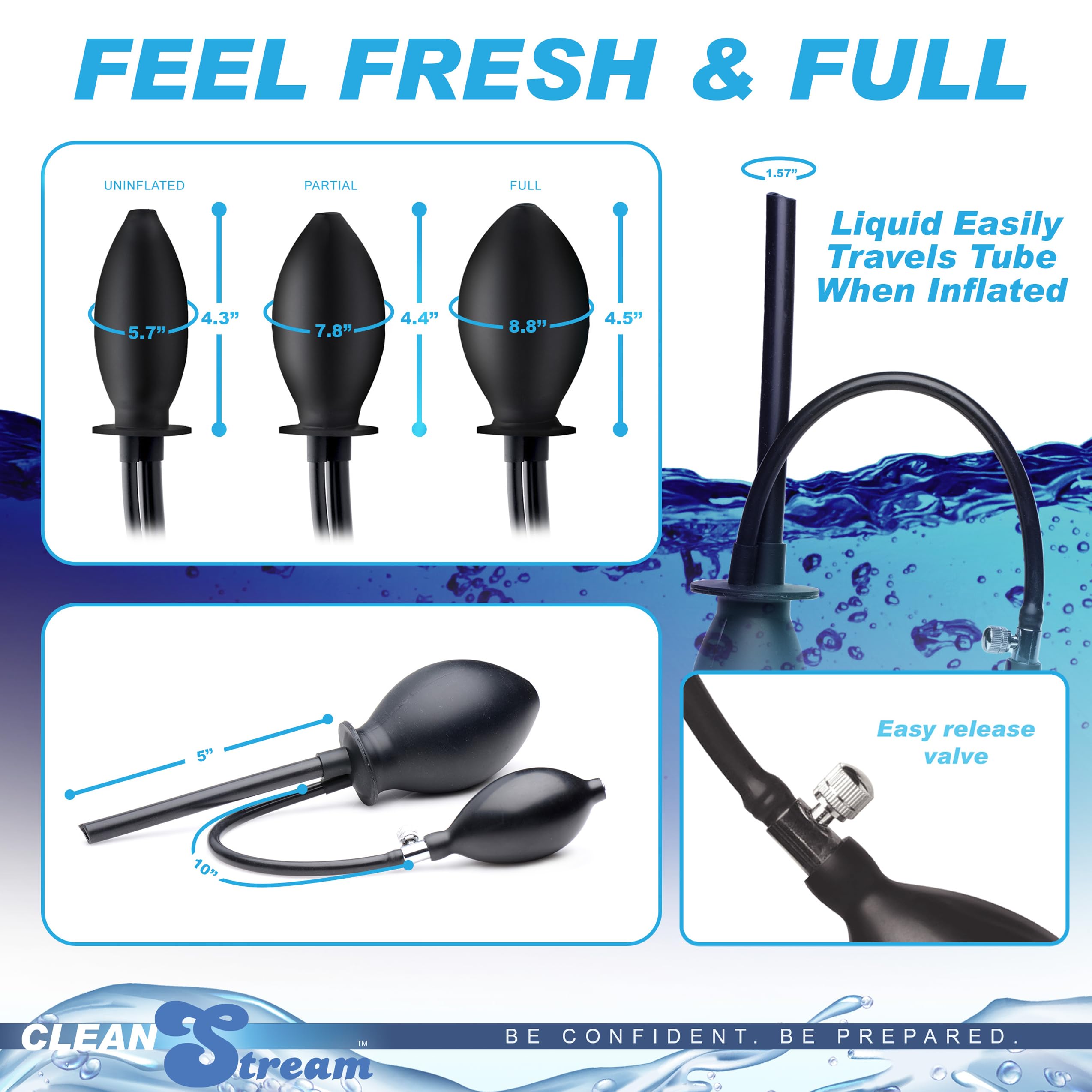 Cleanstream pera manual en mano que permite inflado con control