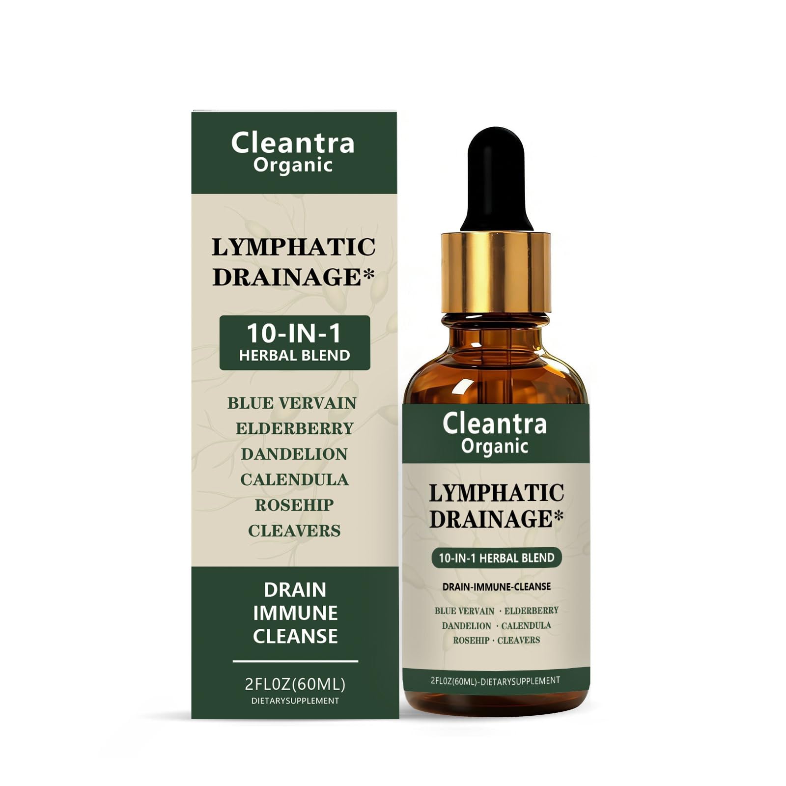 Cleantra Organic frente del envase mostrando botella de 60 ml y diseño claro