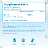 Etiqueta nutricional de Clear Formulas diosmin mostrando ingredientes y dosis