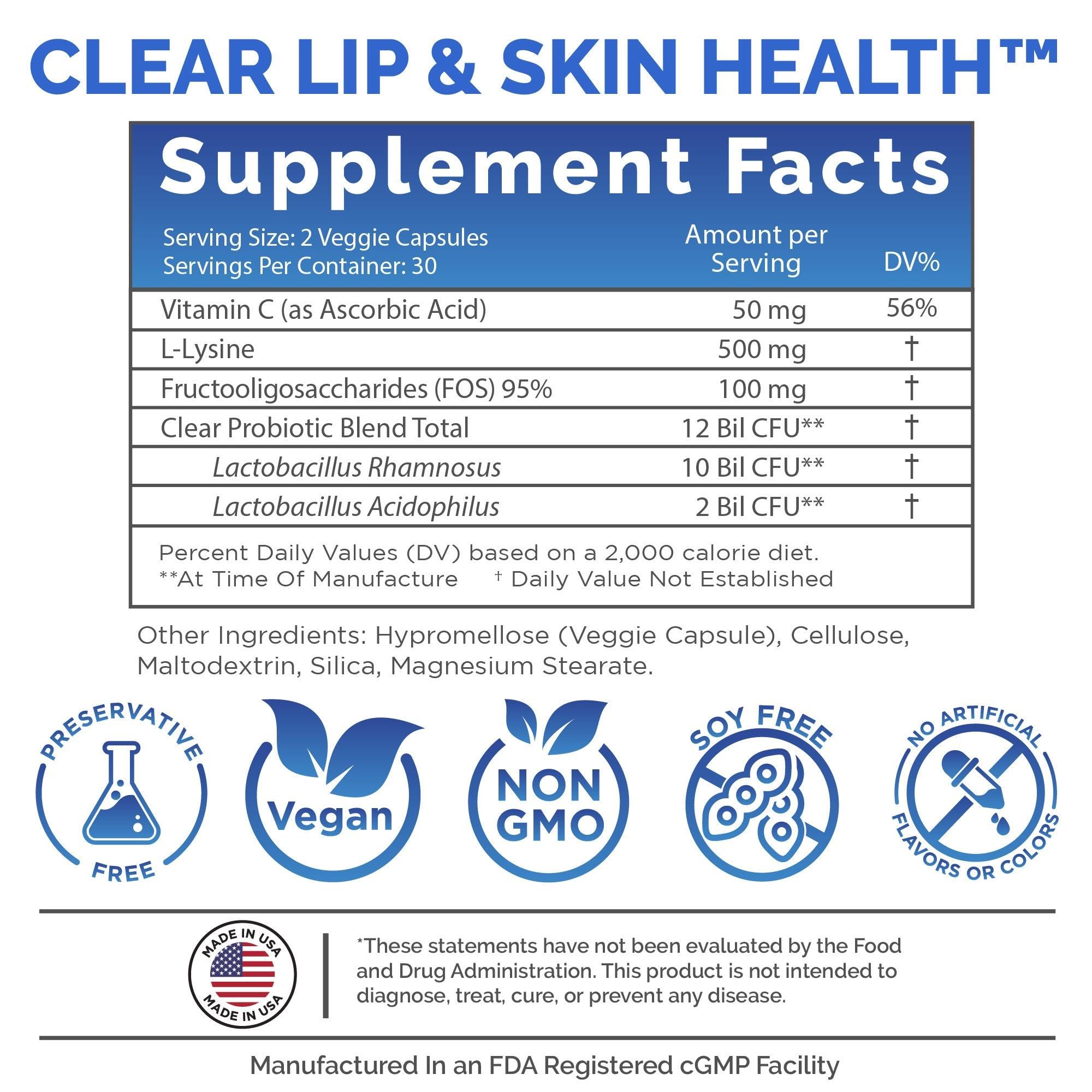 Clear Probiotics cápsulas en mano para comparar tamaño y copiar adherencia