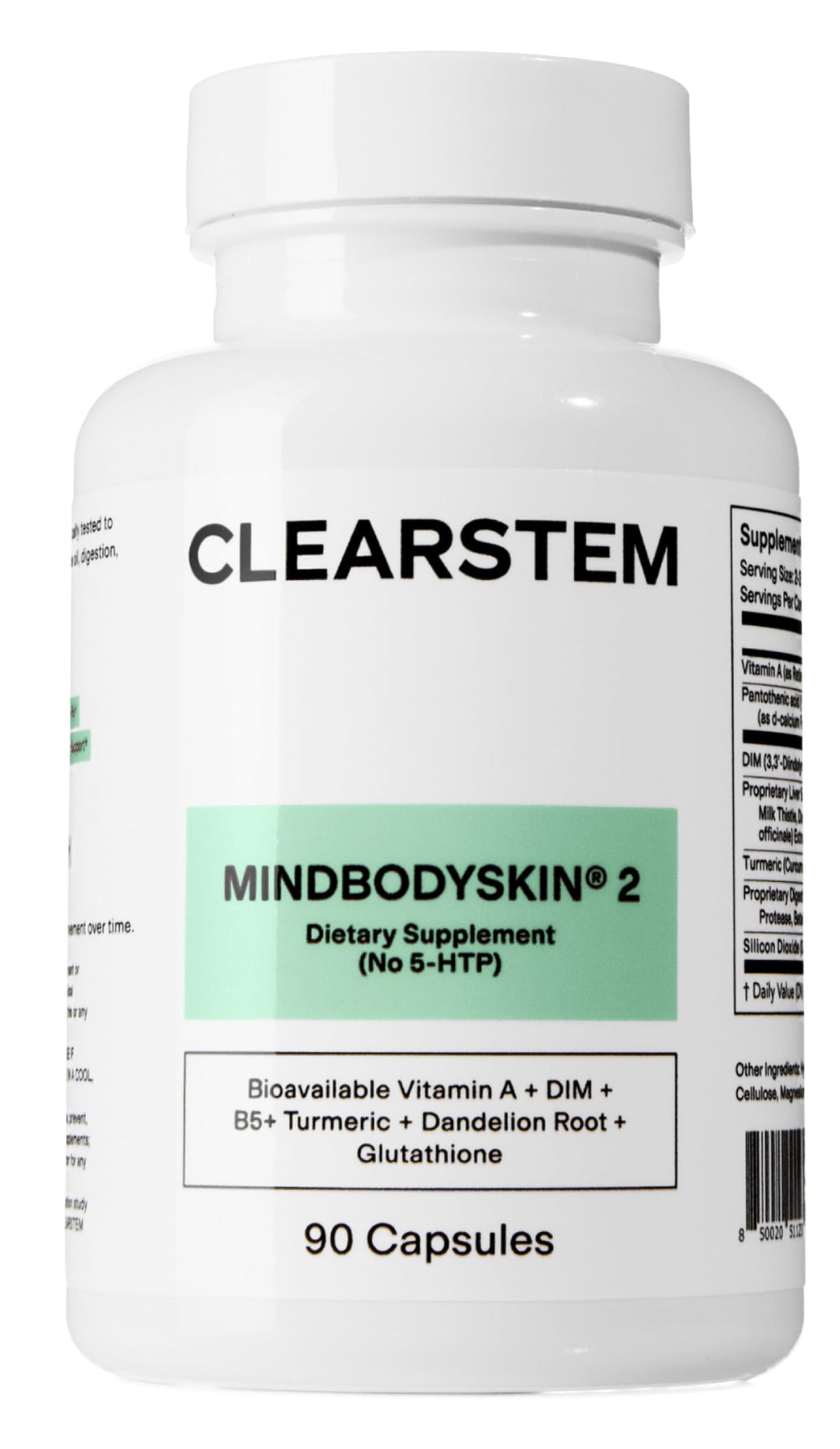CLEARSTEM envase frontal que muestra la presentación y beneficios principales