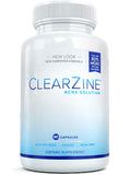 ClearZine frasco frontal mostrando diseño y objetivo antiacné
