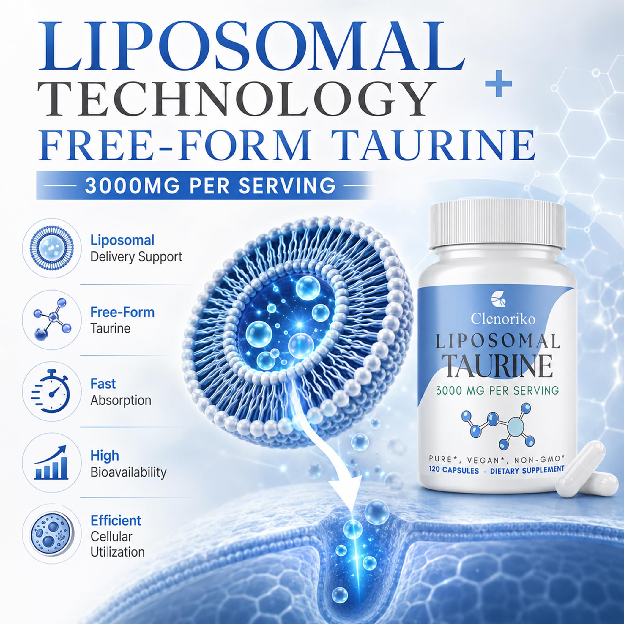 Clenoriko etiqueta nutricional legible indicando 3000 mg por toma y ingredientes