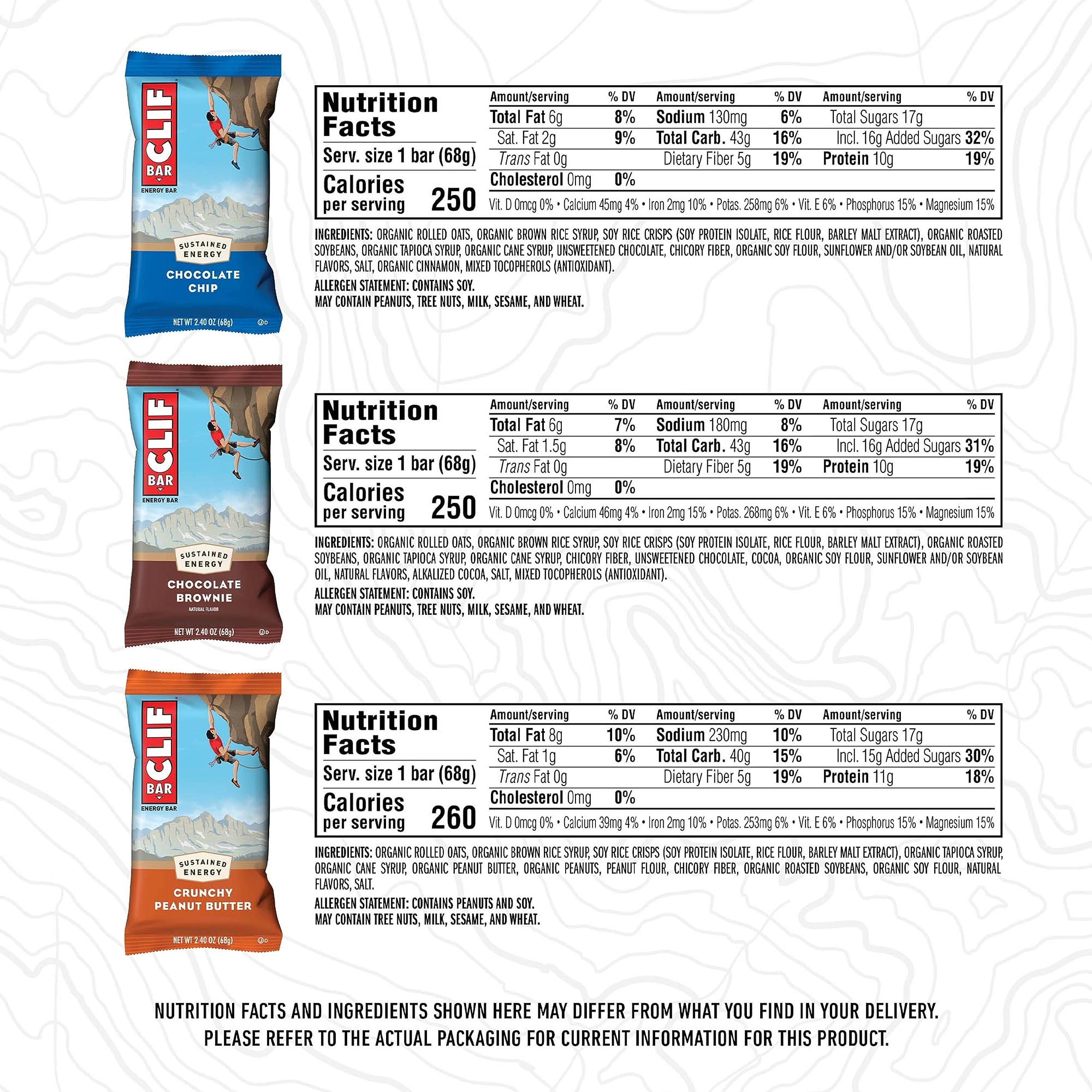 CLIF Bar ingredientes con avena orgánica, calidad visible