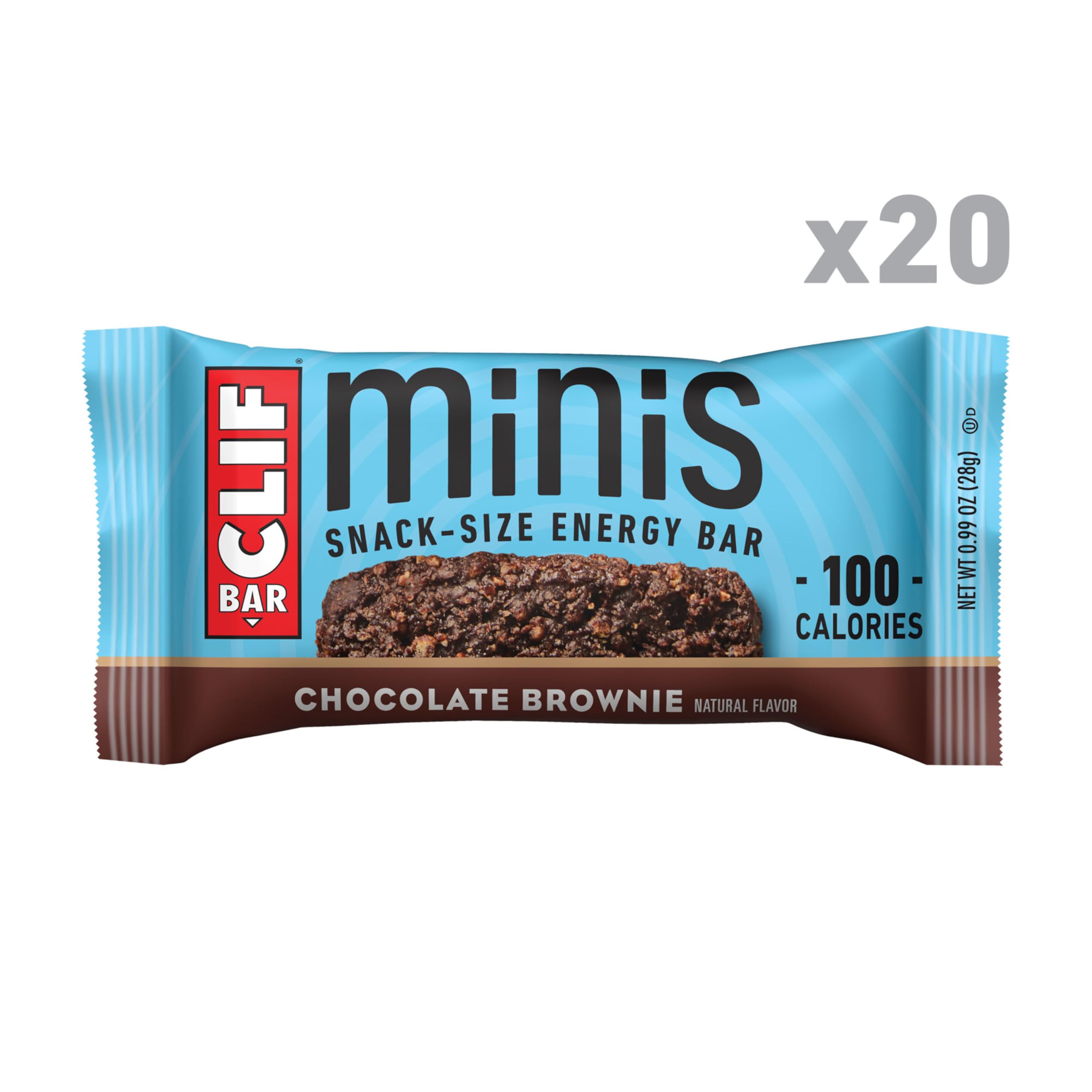 CLIF Bar Minis barra abierta con textura masticable y cacao, saciante y sabrosa