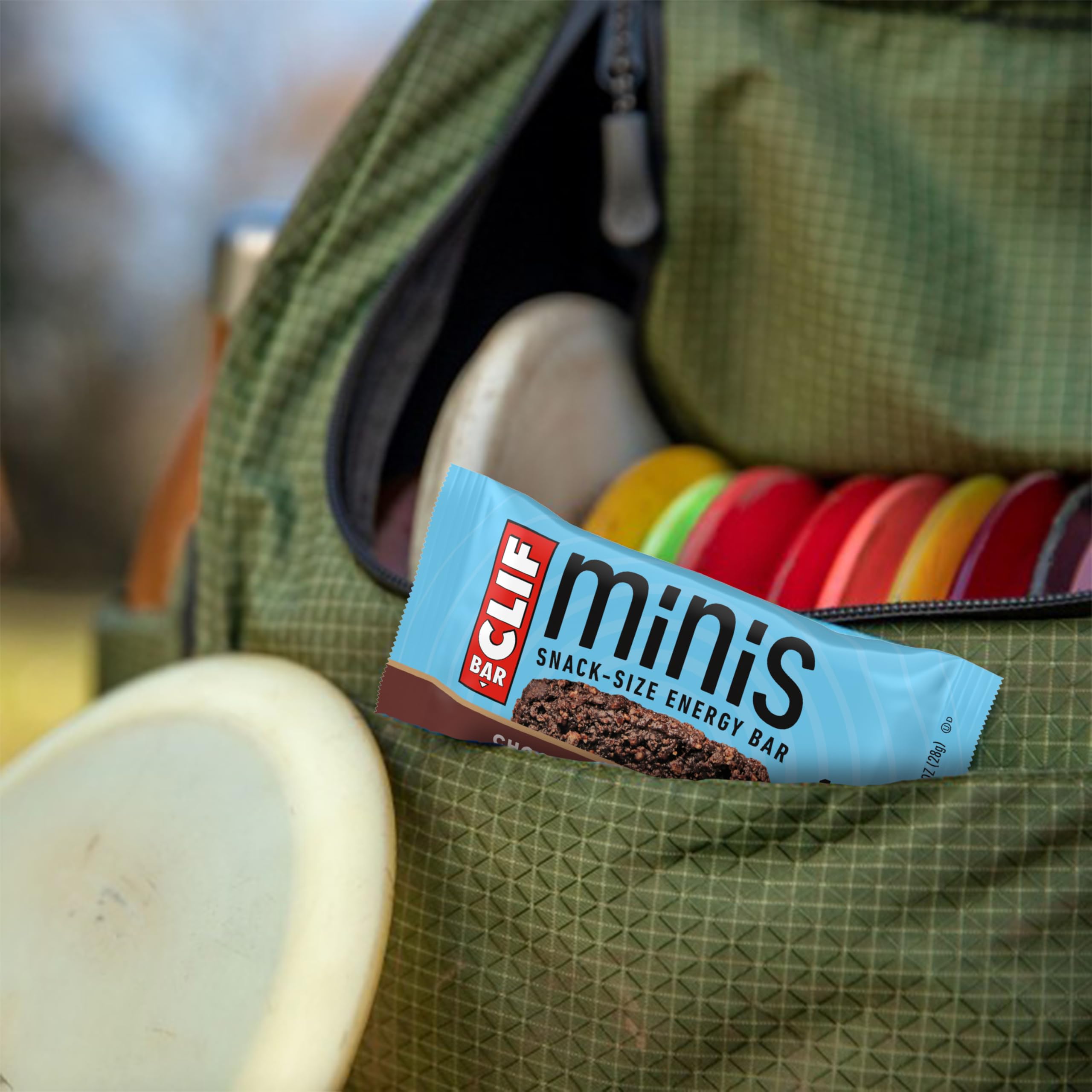 CLIF Bar Minis etiqueta con certificación LEED y energía renovable, sostenibilidad