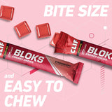 Clif Bloks en mano siendo consumidos durante ejercicio para energía rápida