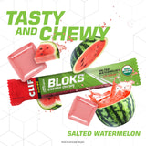 CLIF BLOKS primer plano de textura suave que evita que se peguen y facilita masticar
