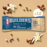 CLIF BUILDER'S barra cortada que revela capas interiores para mejor apreciación de ingredientes