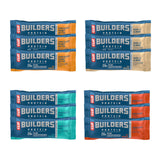 CLIF BUILDER'S caja frontal del pack variedad, muestra 12 barras y conveniencia