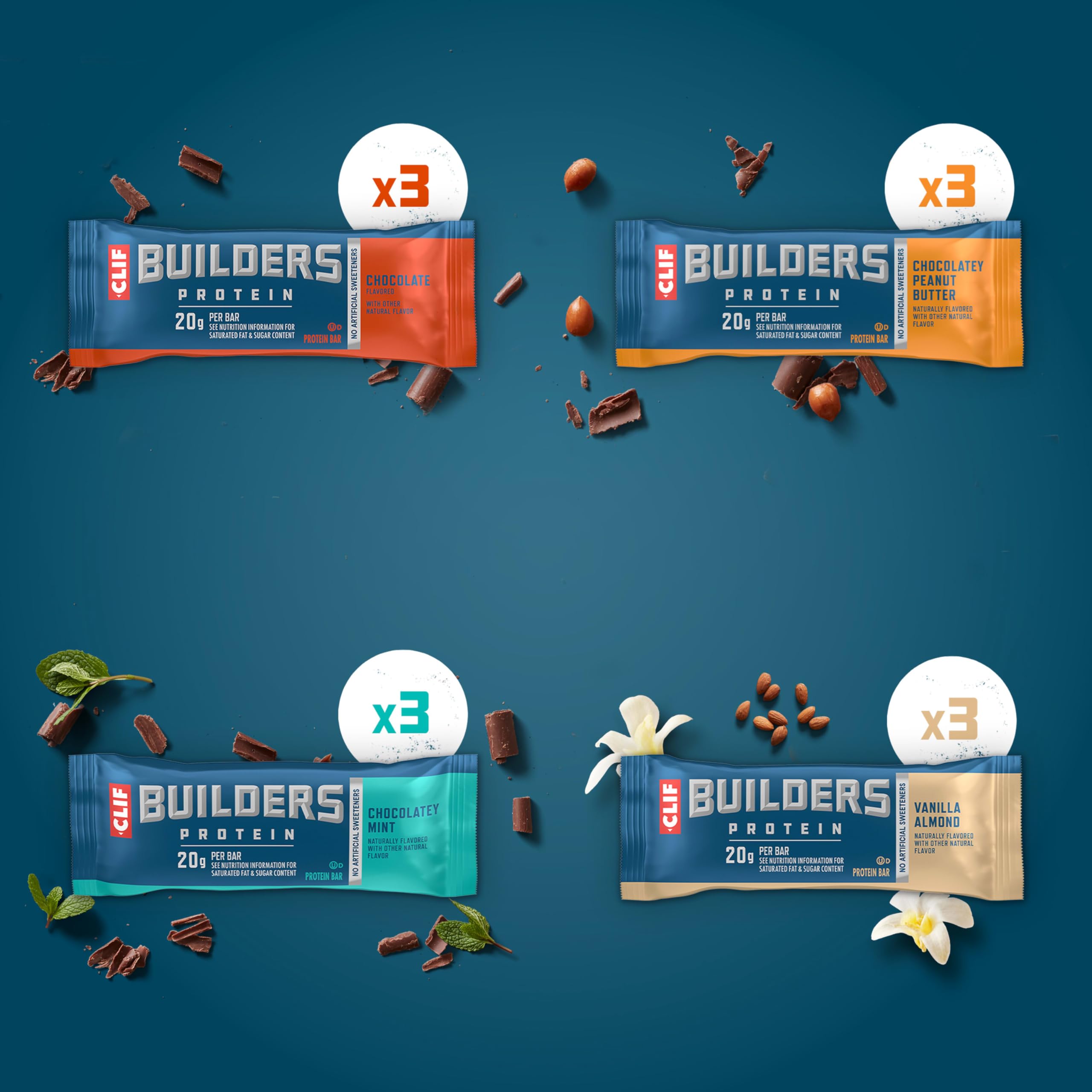 CLIF BUILDER'S comparación de tamaño en mano, facilidad de transporte