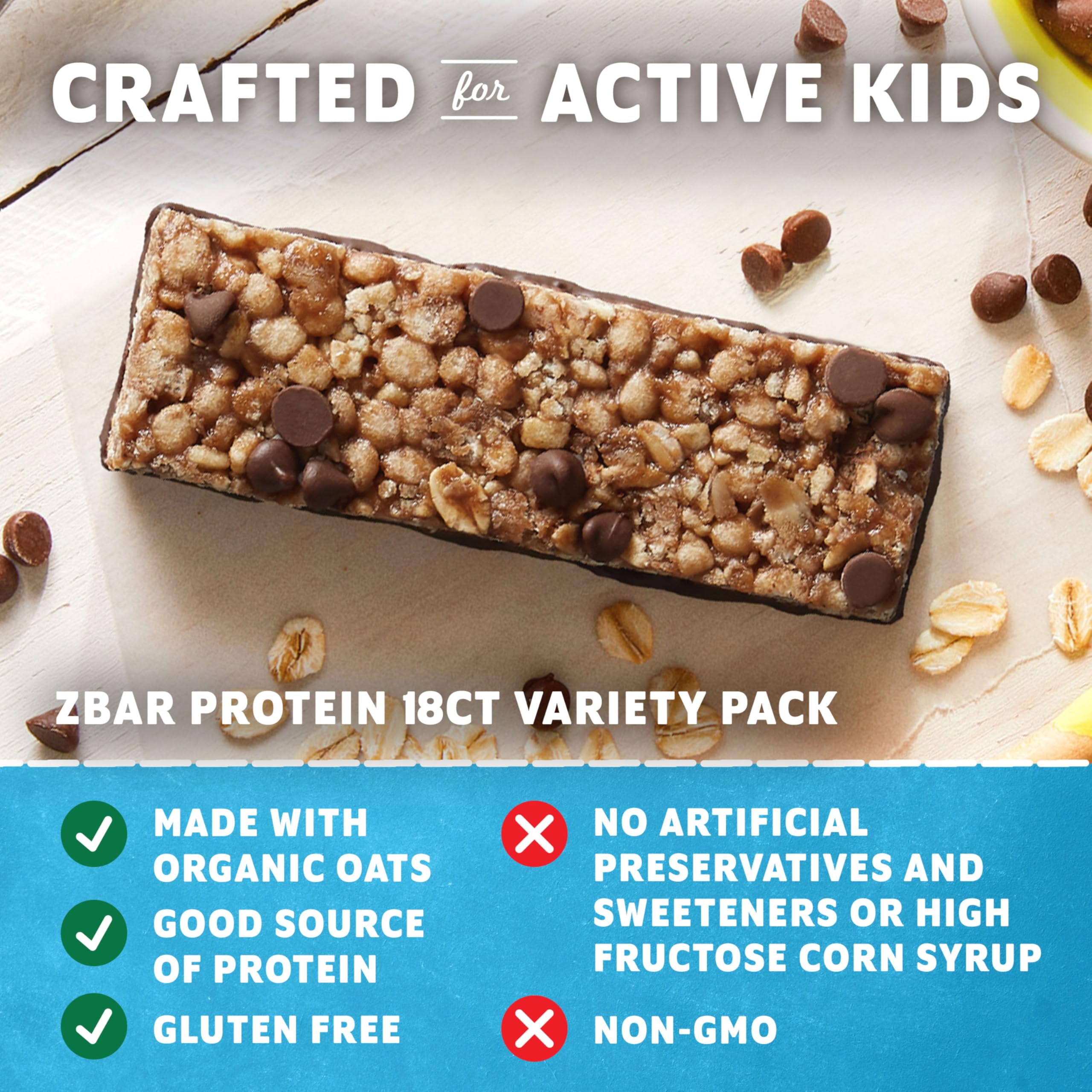 Clif Kid ZBar Cookies 'n Creme corte mostrando interior cremoso y crujiente