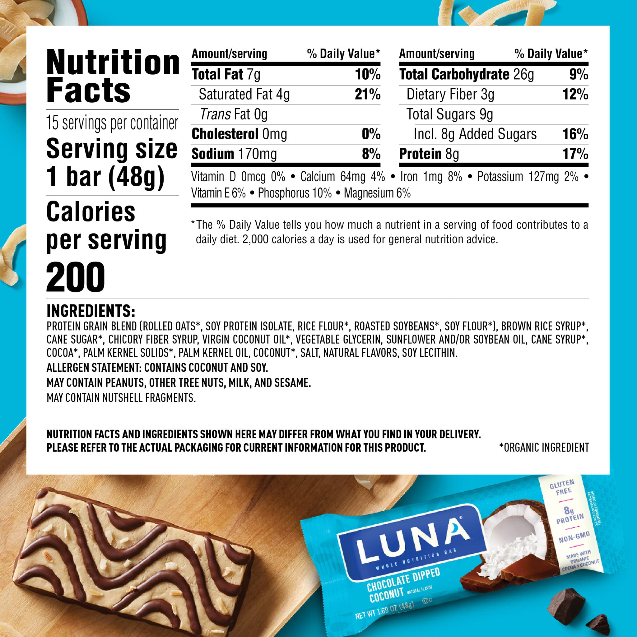 CLIF Bar LUNA BAR en escena de picnic, snack vegano práctico y sabroso