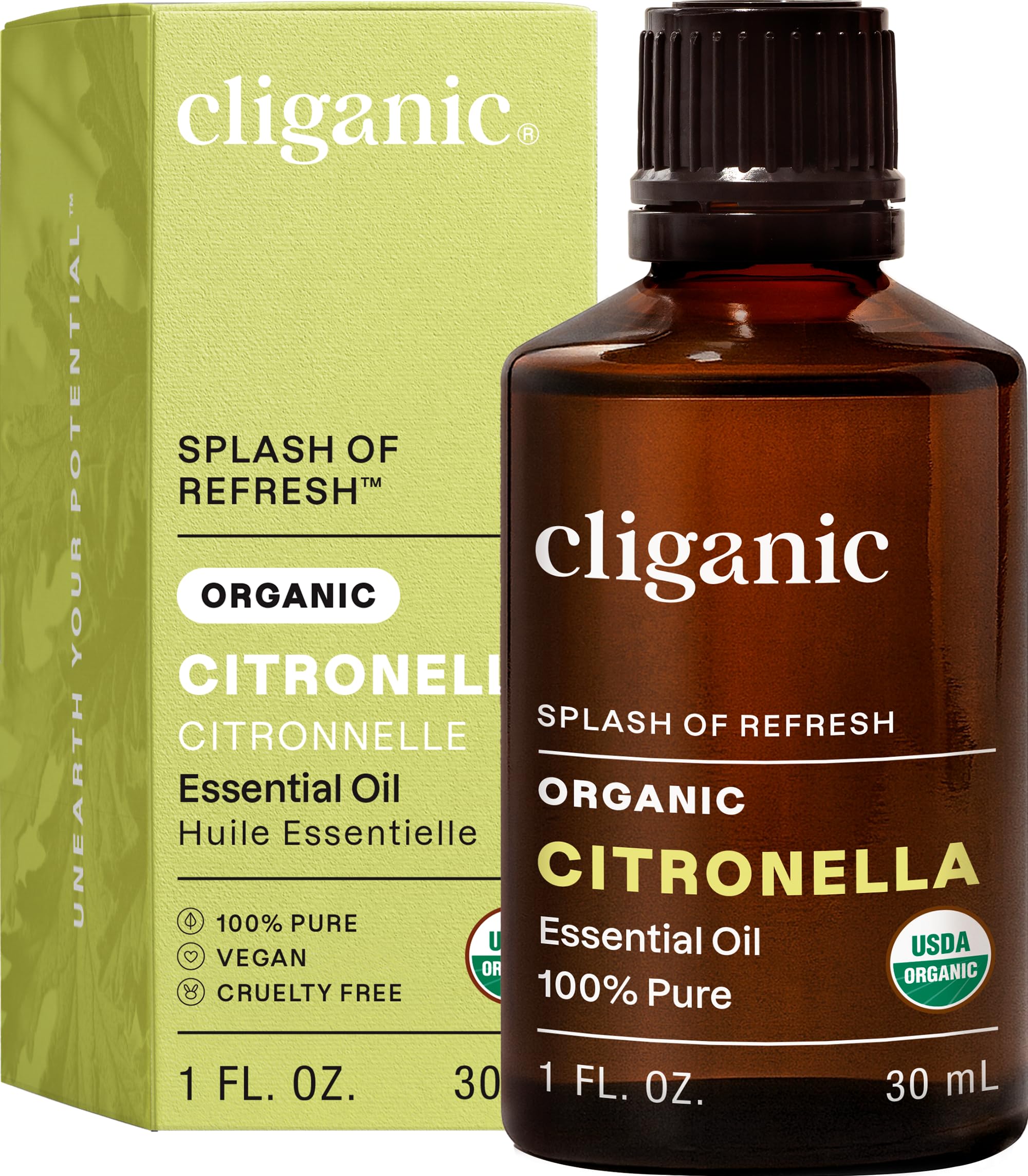 Cliganic botella frontal mostrando el empaque orgánico y confianza del producto