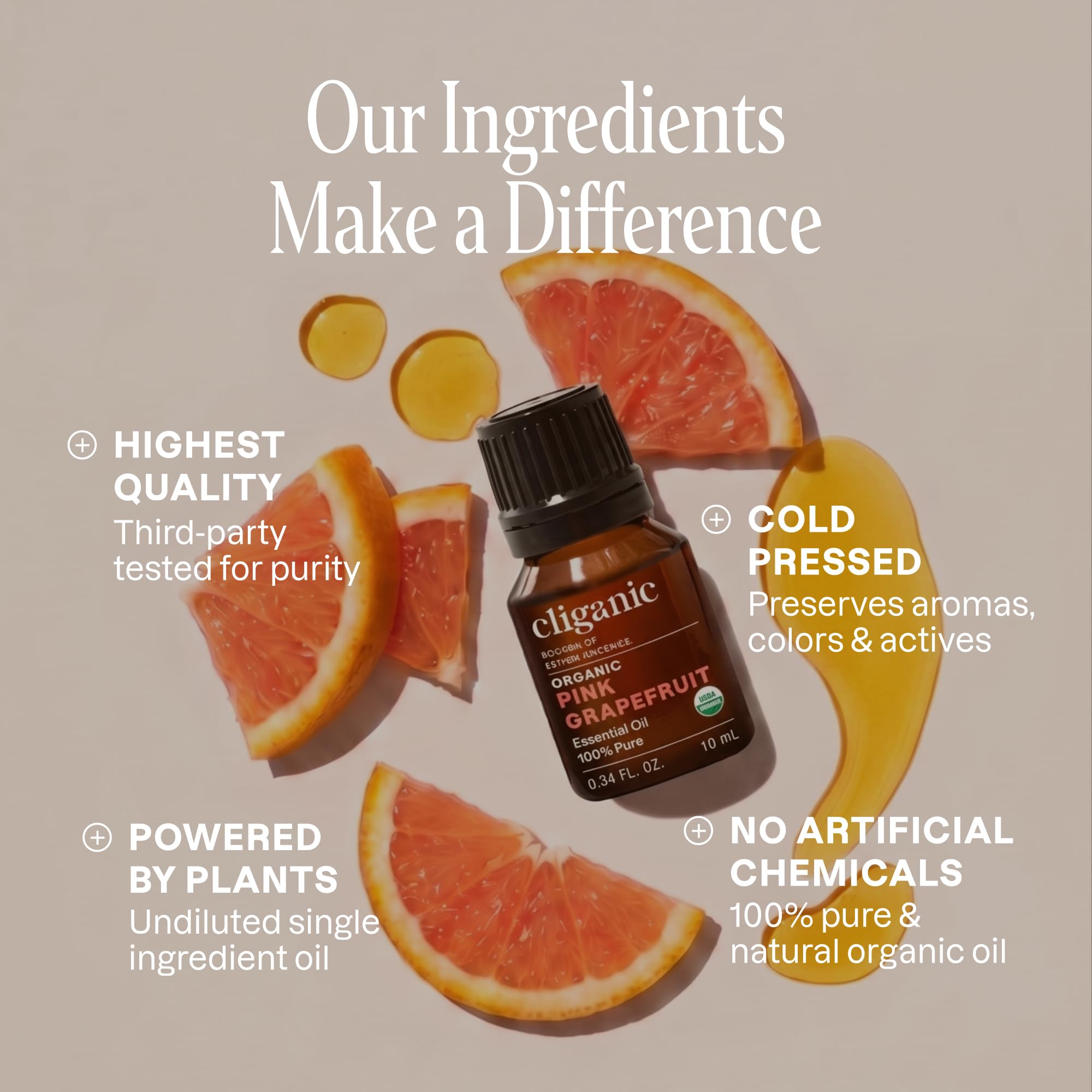 Cliganic etiqueta certificada USDA Organic y Non-GMO destacando ingredientes puros
