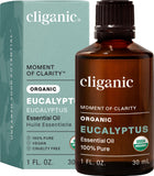 Cliganic frasco frontal mostrando aceite eucalipto, calidad orgánica