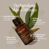Cliganic aceite en cristal mostrando color y textura natural