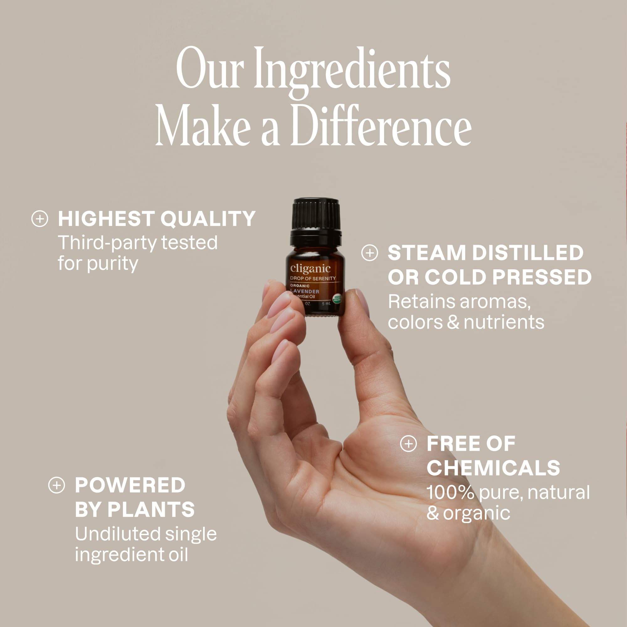 Cliganic frasco junto a un difusor eléctrico en uso, ambiente calmado