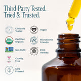 Cliganic aceite jojoba etiqueta orgánica mostrando certificaciones claras