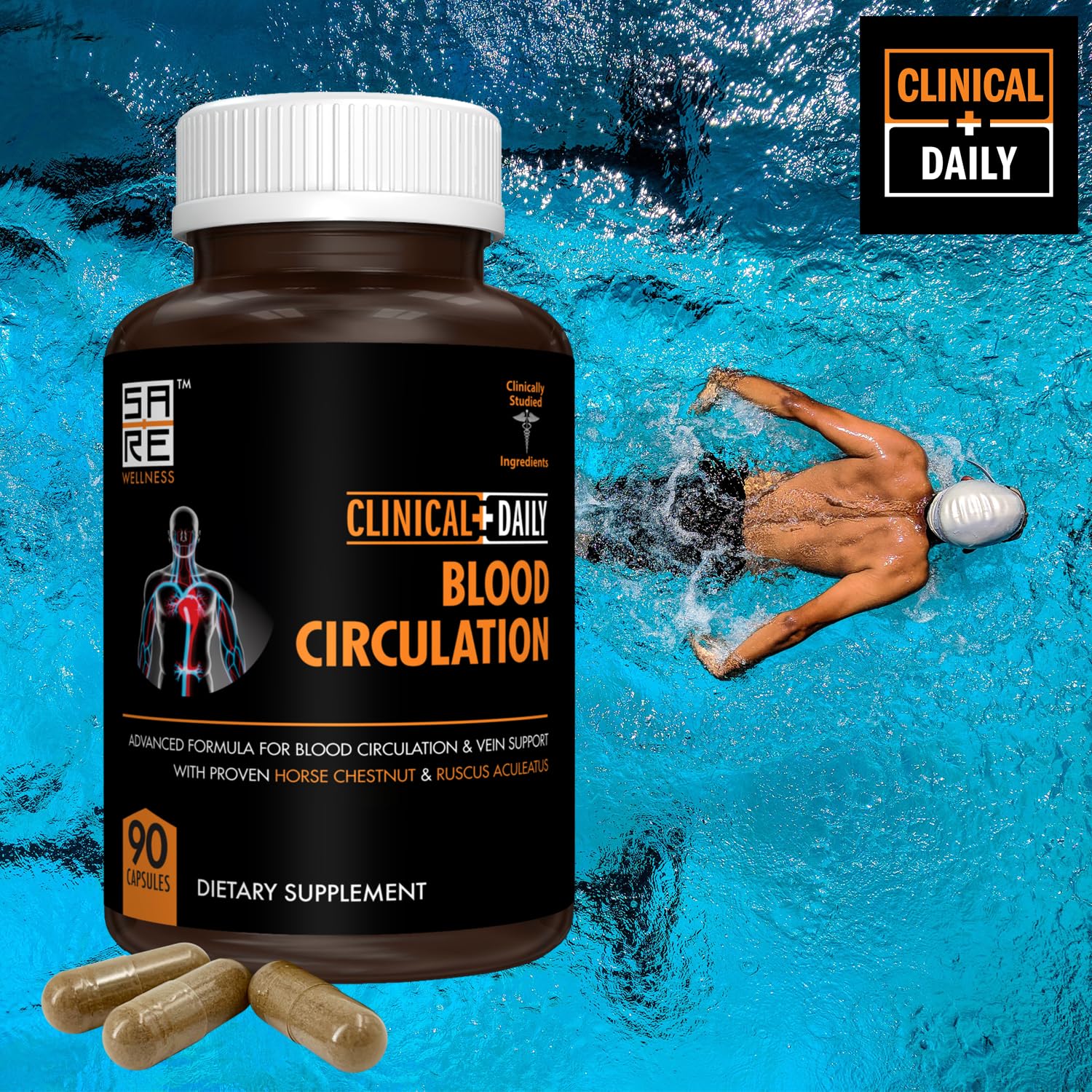 Clinical Daily primer plano de cápsula para ver textura y tamaño