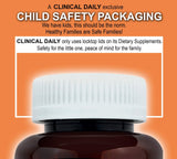 Clinical Daily frasco en mesa con plantas, transmite origen botánico