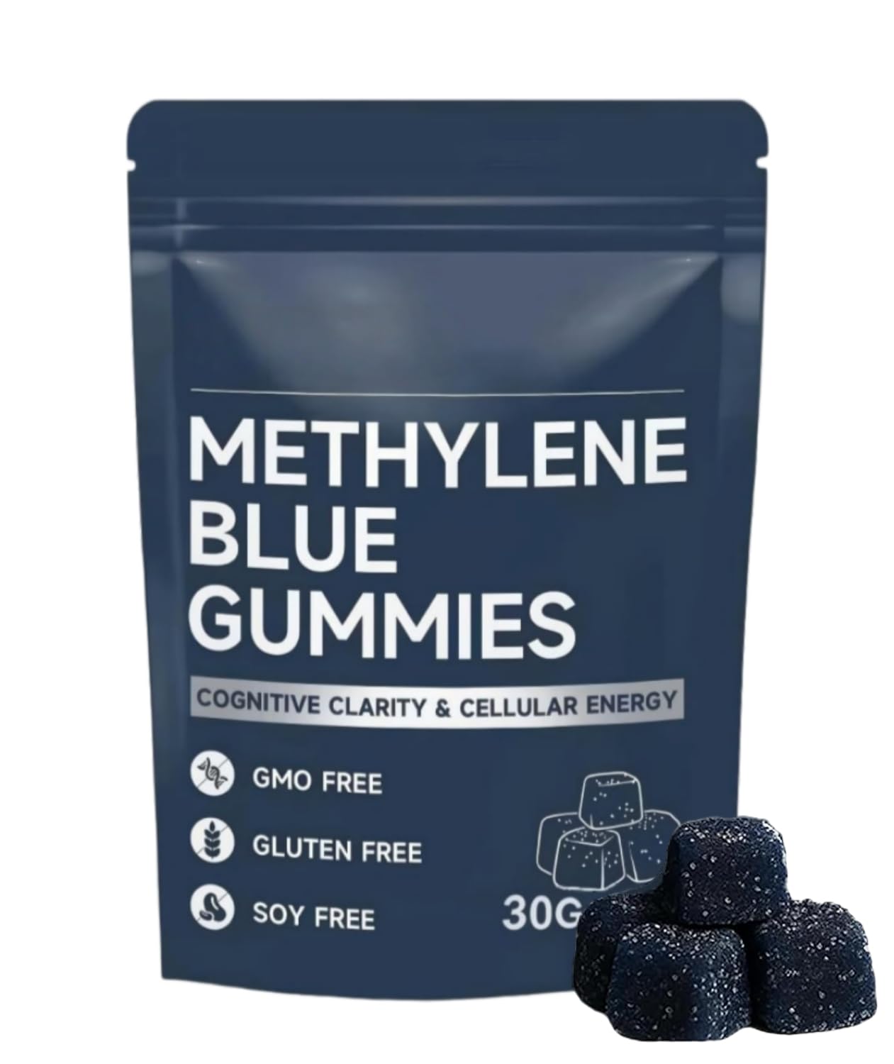 CLNXMT frente del empaque mostrando 30 gomitas y beneficio de energía prolongada