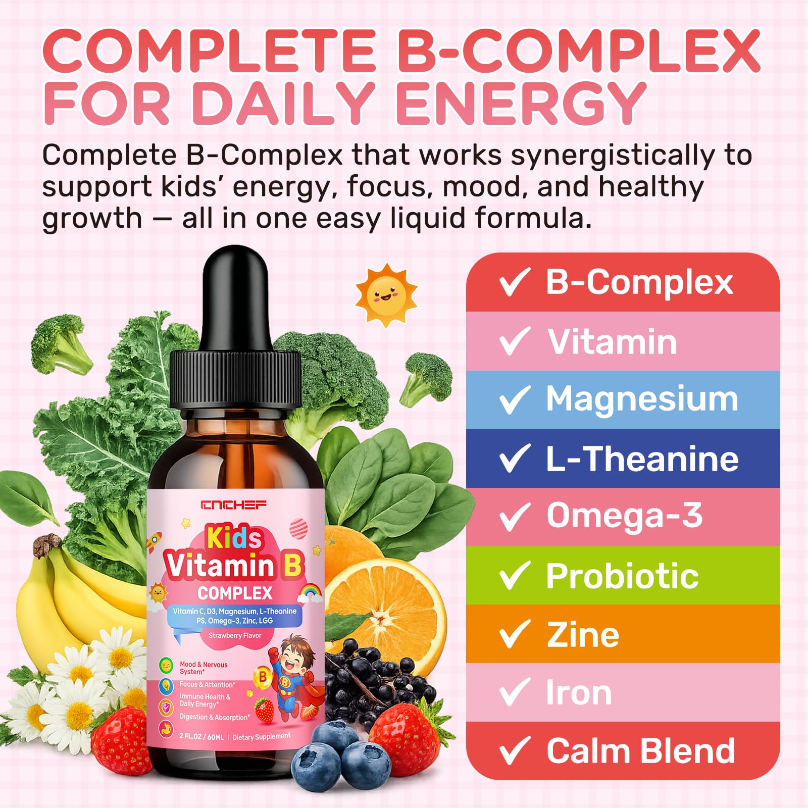 CNCHEF empaque abierto que muestra la botella de 2 fl oz y contenido visible