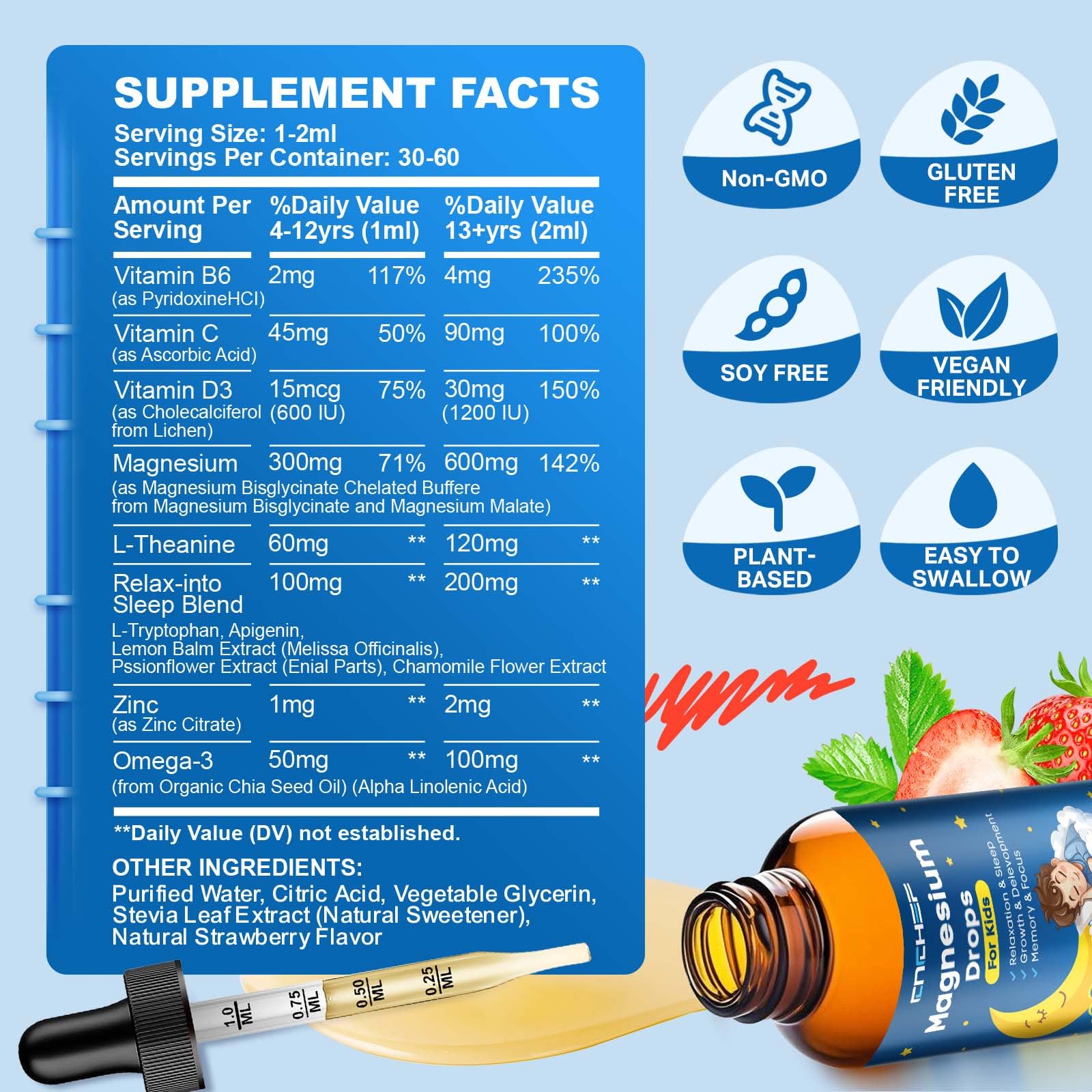 CNCHEF etiqueta con ingredientes, resalta vitaminas y nutrientes clave