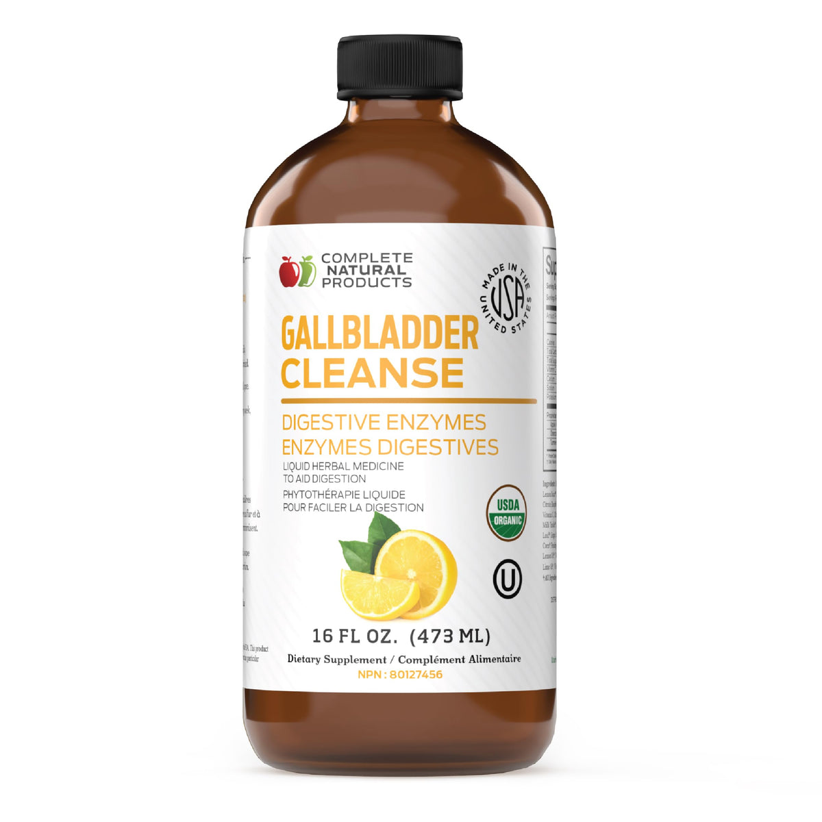 Complete Natural Products botella frontal mostrando etiqueta clara y beneficios