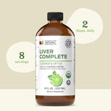 Complete Natural Products mano sosteniendo la botella para mostrar tamaño real