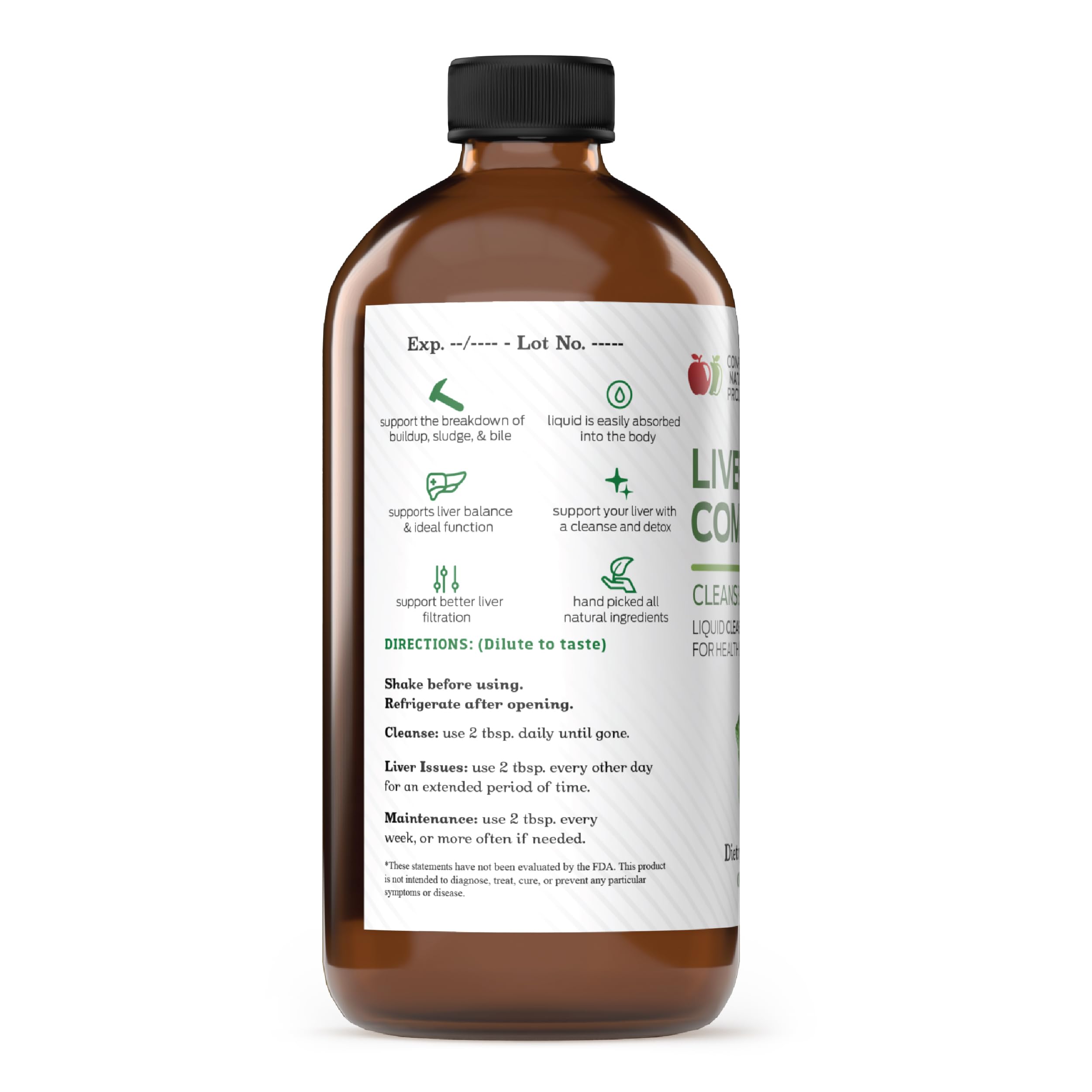 Complete Natural Products etiqueta en primer plano resaltando ingredientes orgánicos