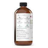 Complete Natural Products etiqueta en primer plano resaltando ingredientes orgánicos