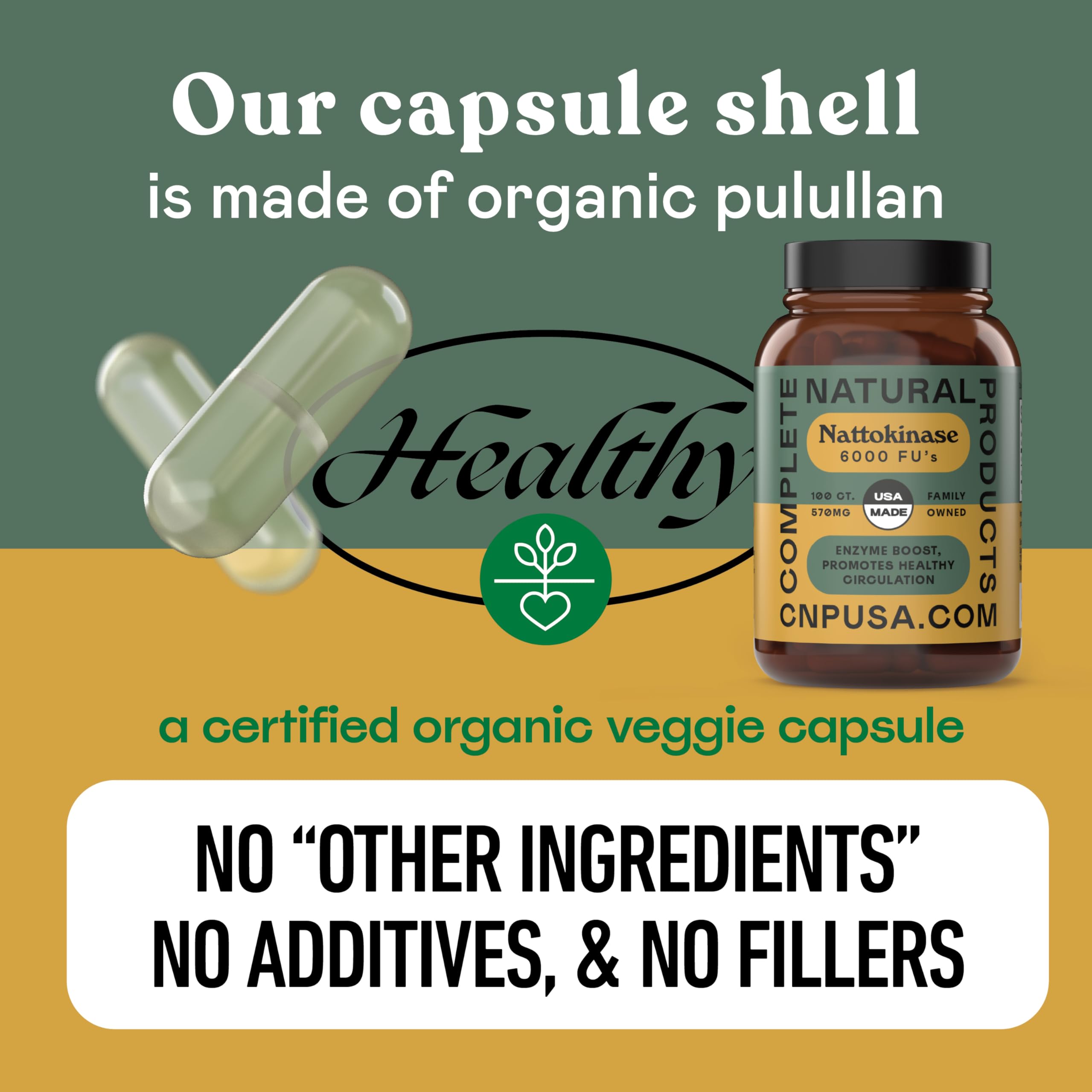 Complete Natural Products sellos de calidad y non‑GMO para confianza del producto