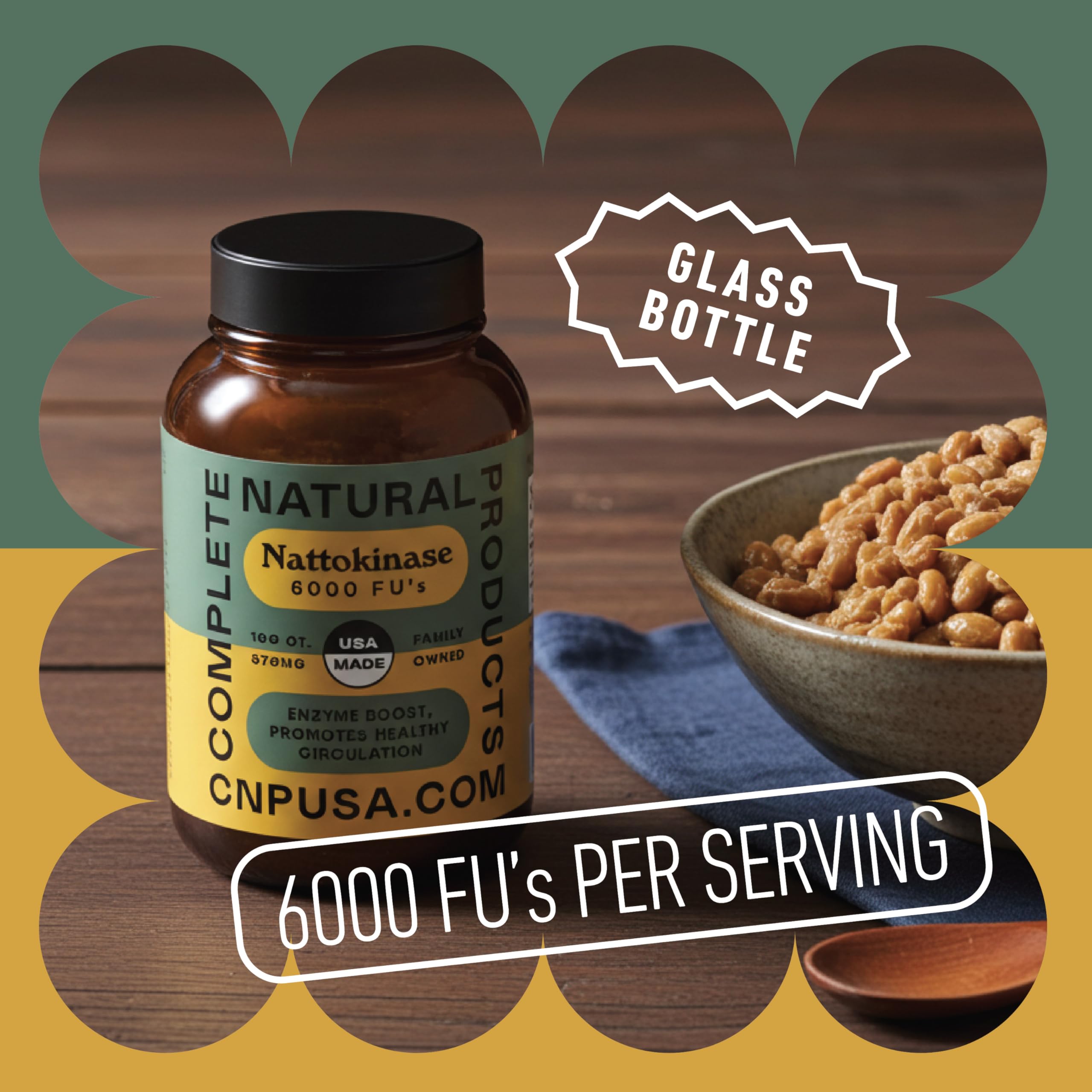 Complete Natural Products textura del extracto de natto en primer plano, pureza visible
