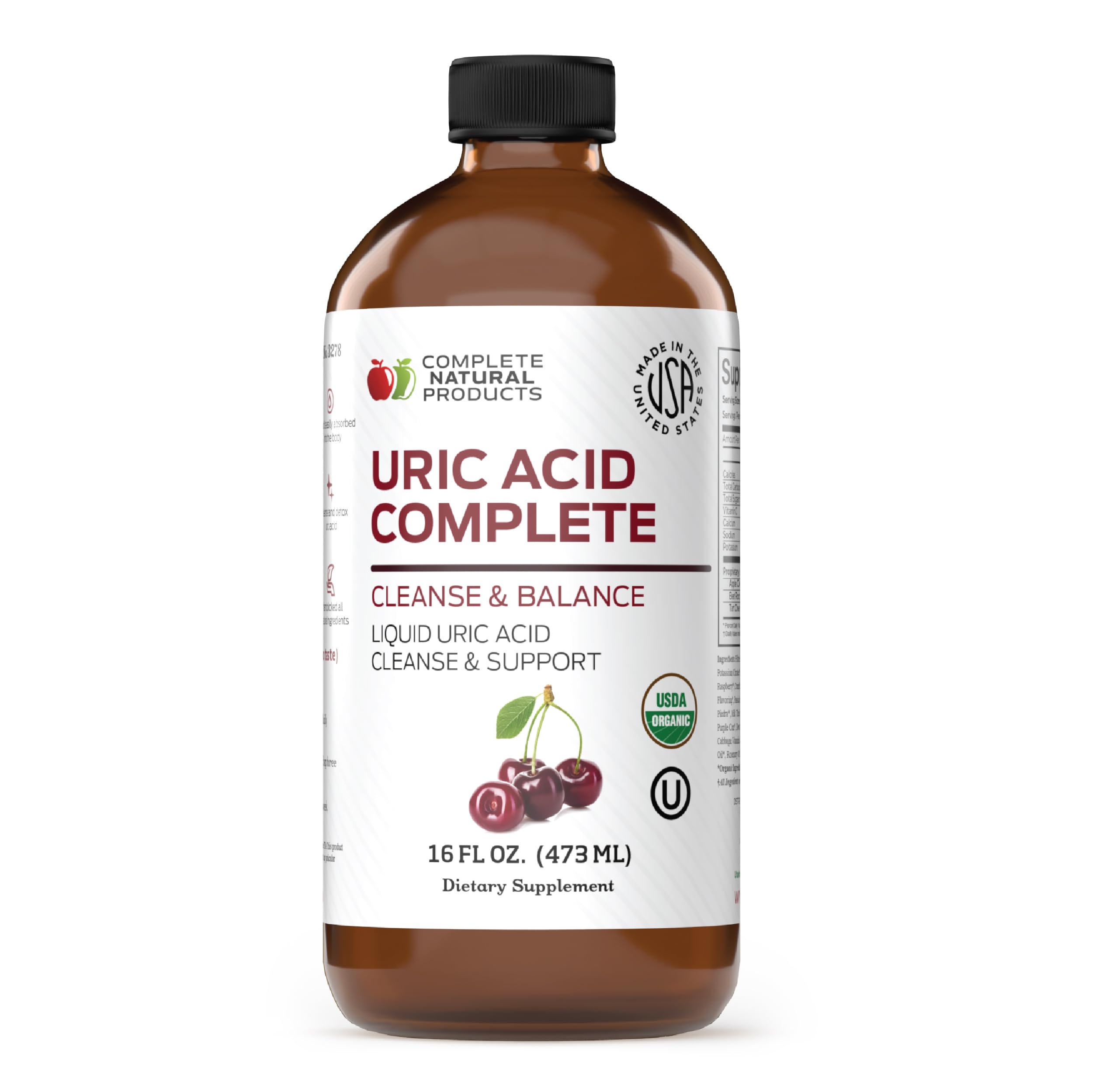 Complete Natural Products botella frontal mostrando la presentación y beneficios