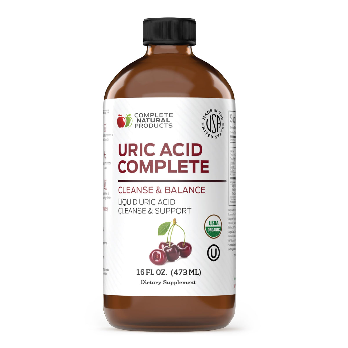 Complete Natural Products botella frontal mostrando la presentación y beneficios