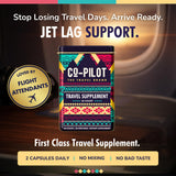 Co-Pilot The Travel Brand primer plano de cápsulas mostrando textura y calidad