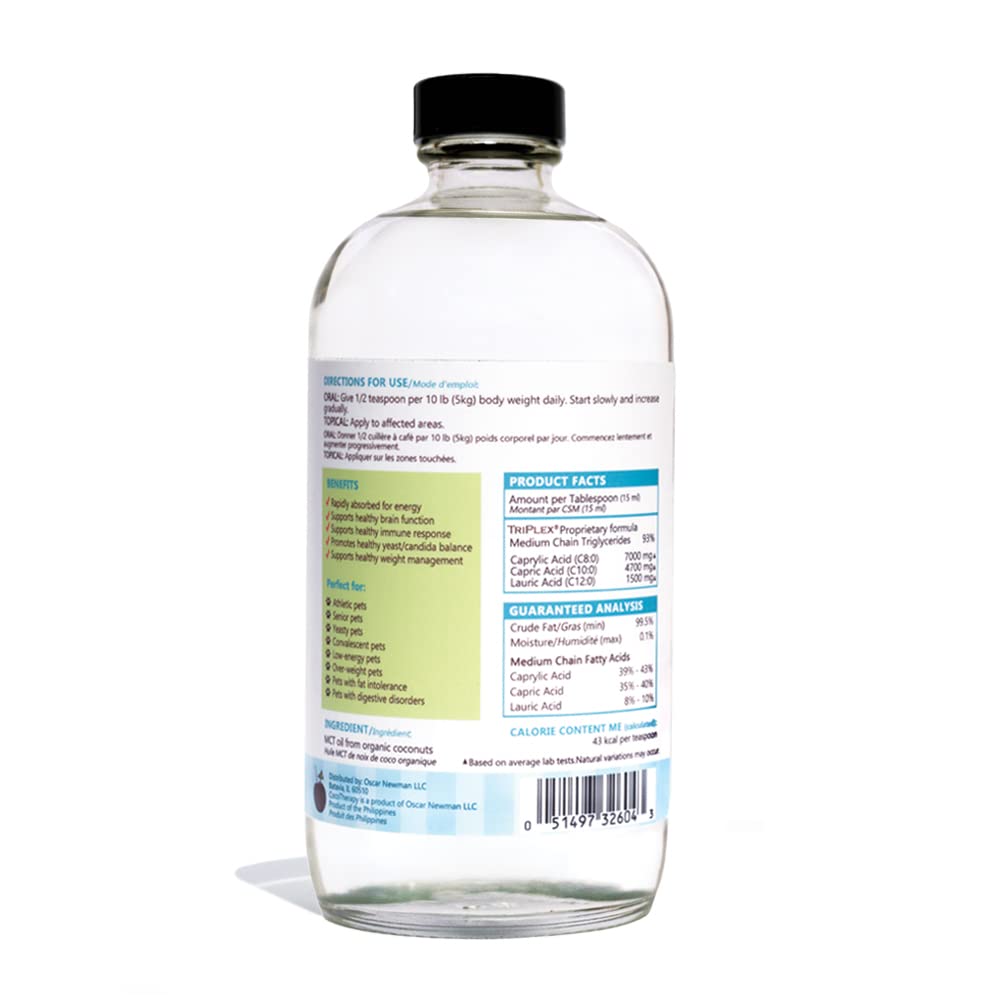 CocoTherapy envase 16 oz junto a taza medidora para dosificación precisa