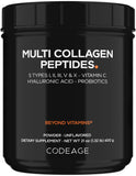 Codeage envase frontal de Multi Collagen 21 oz mostrando diseño y uso práctico