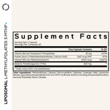 Codeage etiqueta con lista de ingredientes activos y ventaja de formas metiladas