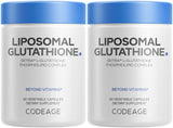 Codeage frasco delantero del suplemento liposomal con presentación clara y beneficio de dosificación