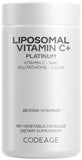 Codeage frasco frontal de Liposomal Vitamin C+ mostrando etiqueta clara y beneficio de potencia