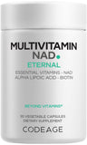 Codeage frasco frontal del multivitamínico NAD mostrando diseño y contenido