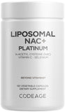 Codeage envase frontal Liposomal NAC+ Platinum mostrando dosificador y marca